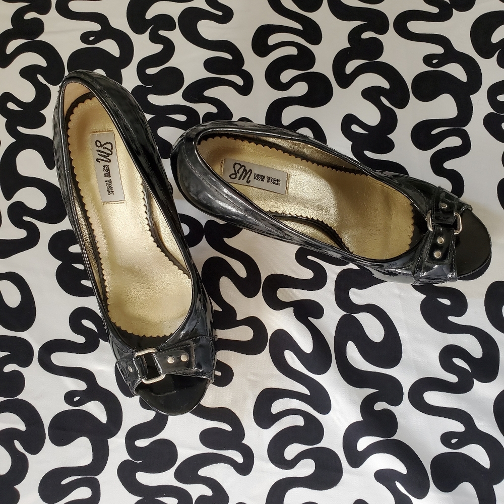 Black patent leather shoes